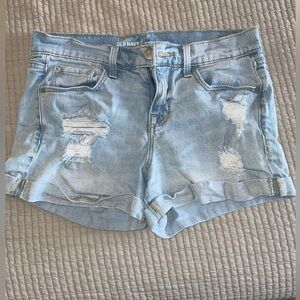 Women’s Old Navy Distressed Boyfriend Light Blue Jean Shorts size 4